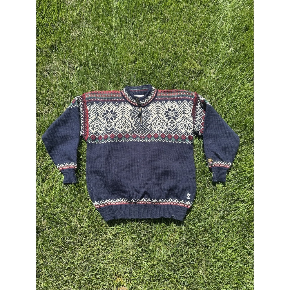 Dale Of Norway Sweater Men's Large Wool Knit Fair Isle Salt Lake 2002 Olympics